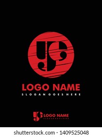 Initial YE negative space logo with circle template