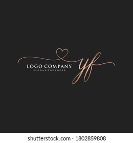 Monograma inicial de belleza YF y diseño elegante de logotipo, logotipo de escritura a mano de firma inicial, boda, moda, floral y botánica con plantilla creativa.