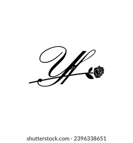 Initial YF handwriting flower typography ornament modern
