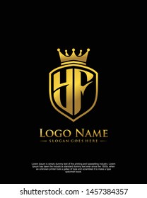 initial YF letter with shield style logo template vector