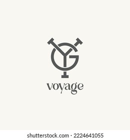 Initial YG or GY overlapping linear logo icon sign design vector illustration