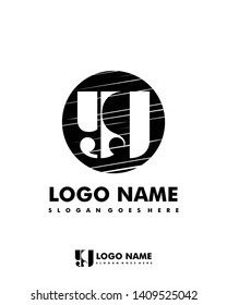 Initial YG negative space logo with circle template