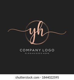 Initial YH Beauty Monogram und elegantes Logo Design, Handschrift Logo der ersten Signatur, Hochzeit, Mode, Blumen und botanisch mit kreativen Vorlage.