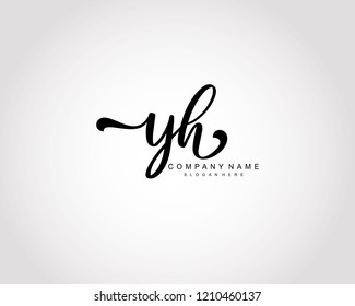 Initial YH handwriting logo vector