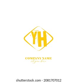 Initial YH logo brush template vector