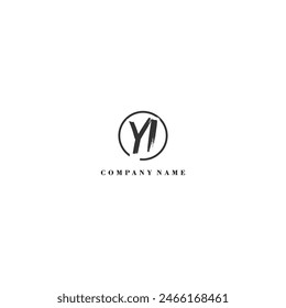 Initial YI brush logo company trend identity
