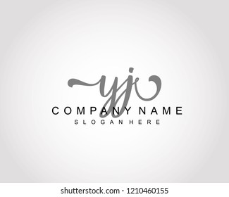 Initial YJ handwriting logo vector