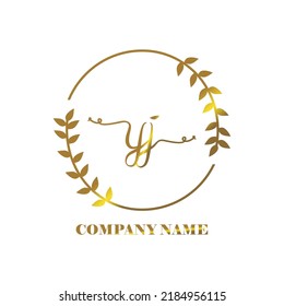 initial YJ logo vector handwriting signature Elegant branding art