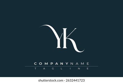 Initial YK Logo Design Vector. Elegant Monogram Logo Design with Decorative Elements and Typography