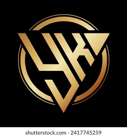 Initial YK Logo, Triangle Alphabet Design