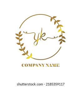 initial YK logo vector handwriting signature Elegant branding art