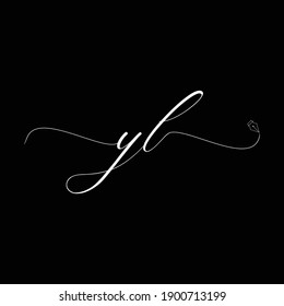 Initial YL logo handwriting business illustration fashion simple