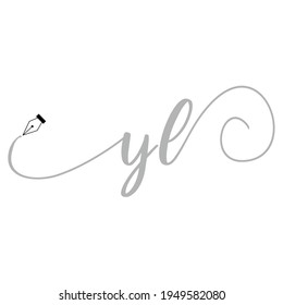 Initial YL logo handwriting business illustration fashion simple