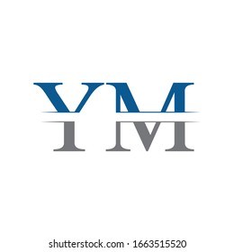 Initial YM Logo Design Vector Template. Creative Letter YM Business Logo Vector Illustration