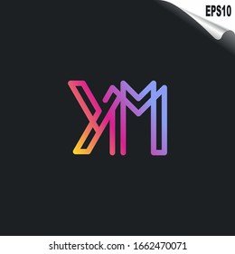 Initial YM Logo monogram design template. Simple elegant shape style modern logo.