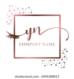 Initial YN calligraphy company eye and eyelash handwriting
