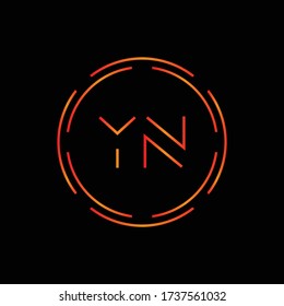 Initial YN Logo Design Vector Template. Creative Circle Letter YN Business Logo Vector Illustration