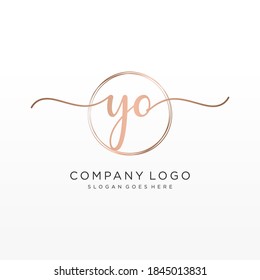 Initial YO beauty monogram and elegant logo design, handwriting logo of initial signature, wedding, fashion, floral and botanical with creative template.