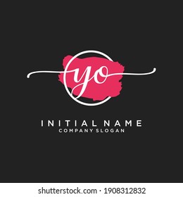 Initial YO beauty monogram and elegant logo design, handwriting logo of initial signature, wedding, fashion, floral and botanical with creative template.