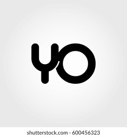 initial yo black business logo