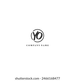 Initial YO brush logo company trend identity