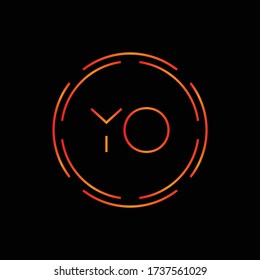 Initial YO Logo Design Vector Template. Creative Circle Letter YO Business Logo Vector Illustration