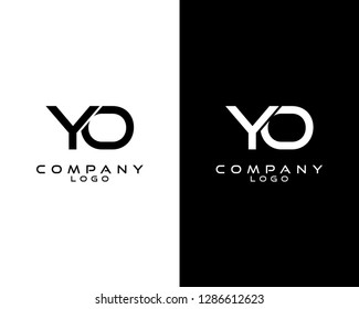 initial yo, oy letter logotype company name colored black and white abstract design. vector logo for business and company identity.