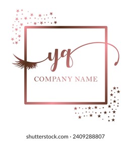 Initial YQ calligraphy company eye and eyelash handwriting