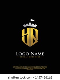 initial YQ letter with shield style logo template vector