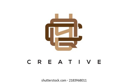 initial YQC letters Monogram Logo. Creative Modern  Letters icon vector Illustration.