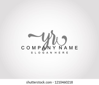 Initial YR handwriting logo vector