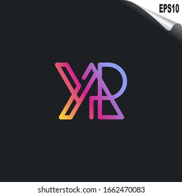 Initial YR Logo monogram design template. Simple elegant shape style modern logo.