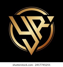 Logotipo YR inicial, diseño de alfabetos triangulares