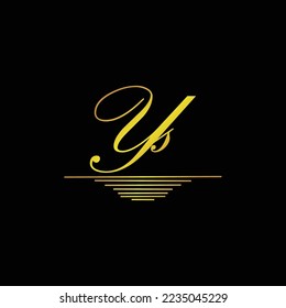 Initial YS logo signature elegant gold element