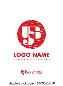 Initial YS negative space logo with circle template