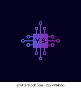 Initial YS Technology Logo Vector Art Icons and Graphics