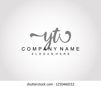 Initial YT handwriting logo vector