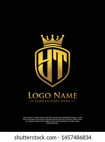 initial YT letter with shield style logo template vector