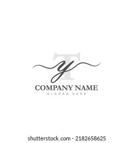 Initial YT logo luxury beauty template illustration