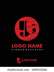Initial YT negative space logo with circle template