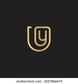 Initial YU Letter Logo Design Vector Template