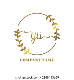 initial YU logo vector handwriting signature Elegant branding art