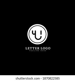 Initial YU with minimalist concept design for company and business logo.