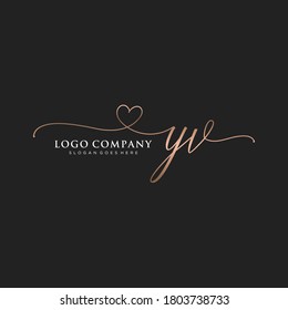 Initial YV beauty monogram and elegant logo design, handwriting logo of initial signature, wedding, fashion, floral and botanical with creative template.