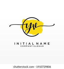 Initial YV beauty monogram and elegant logo design, handwriting logo of initial signature, wedding, fashion, floral and botanical with creative template.