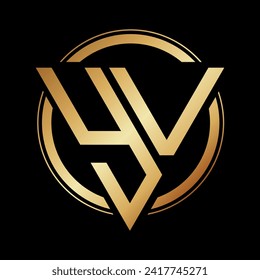 Initial YV Logo, Triangle Alphabet Design