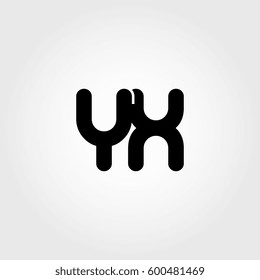 initial yx black business logo