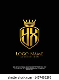 initial YX letter with shield style logo template vector
