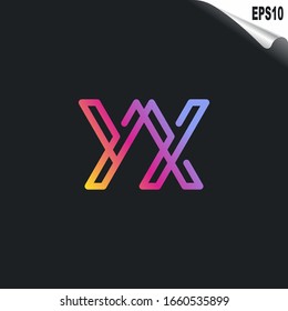 Initial YX Logo monogram design template. Simple elegant shape style modern logo.
