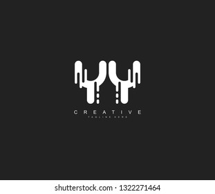 Initial YY Letter Dynamic Vibrant Speed Shape Monogram Logo